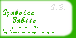 szabolcs babits business card